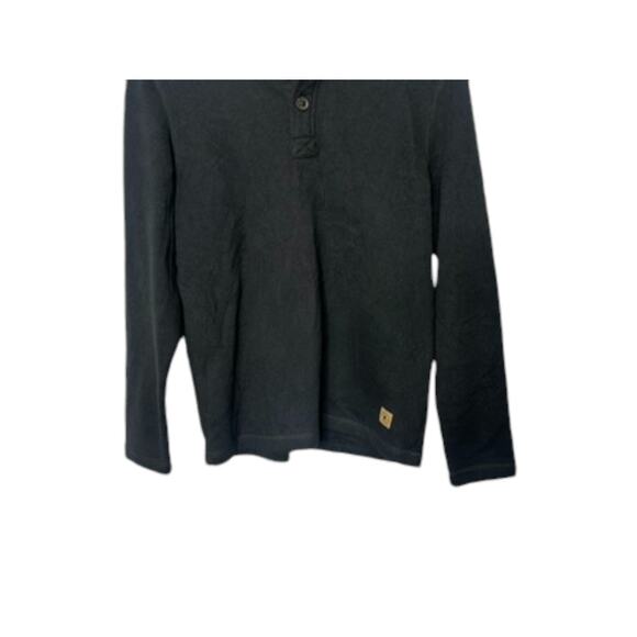 G.H. Bass & Co Black 1/4 Button Ribbed Pullover Men's Size Small - Picture 4 of 7